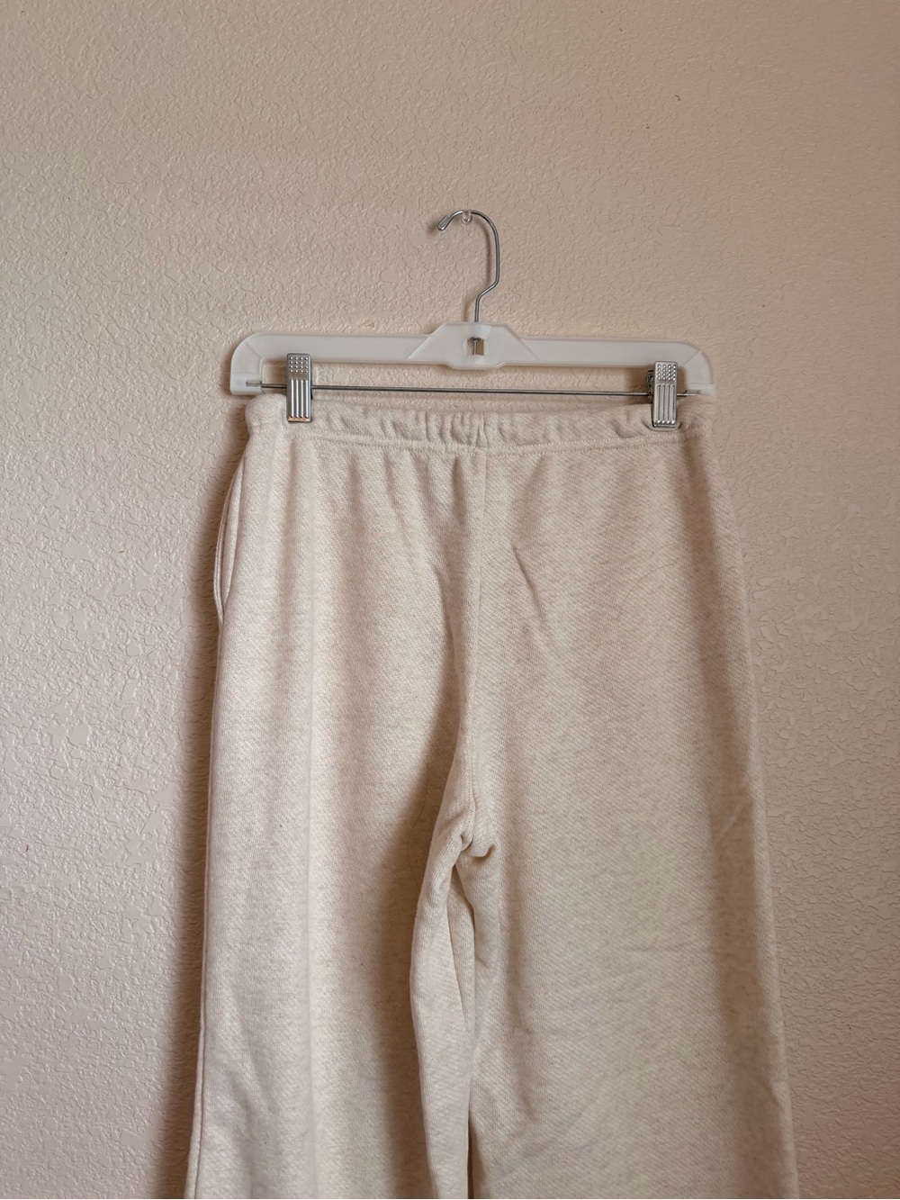Pink Rose Cozy Wide-Leg Drawstring Cotton Sweatpants - Cream - NWOT - Picture 6 of 7